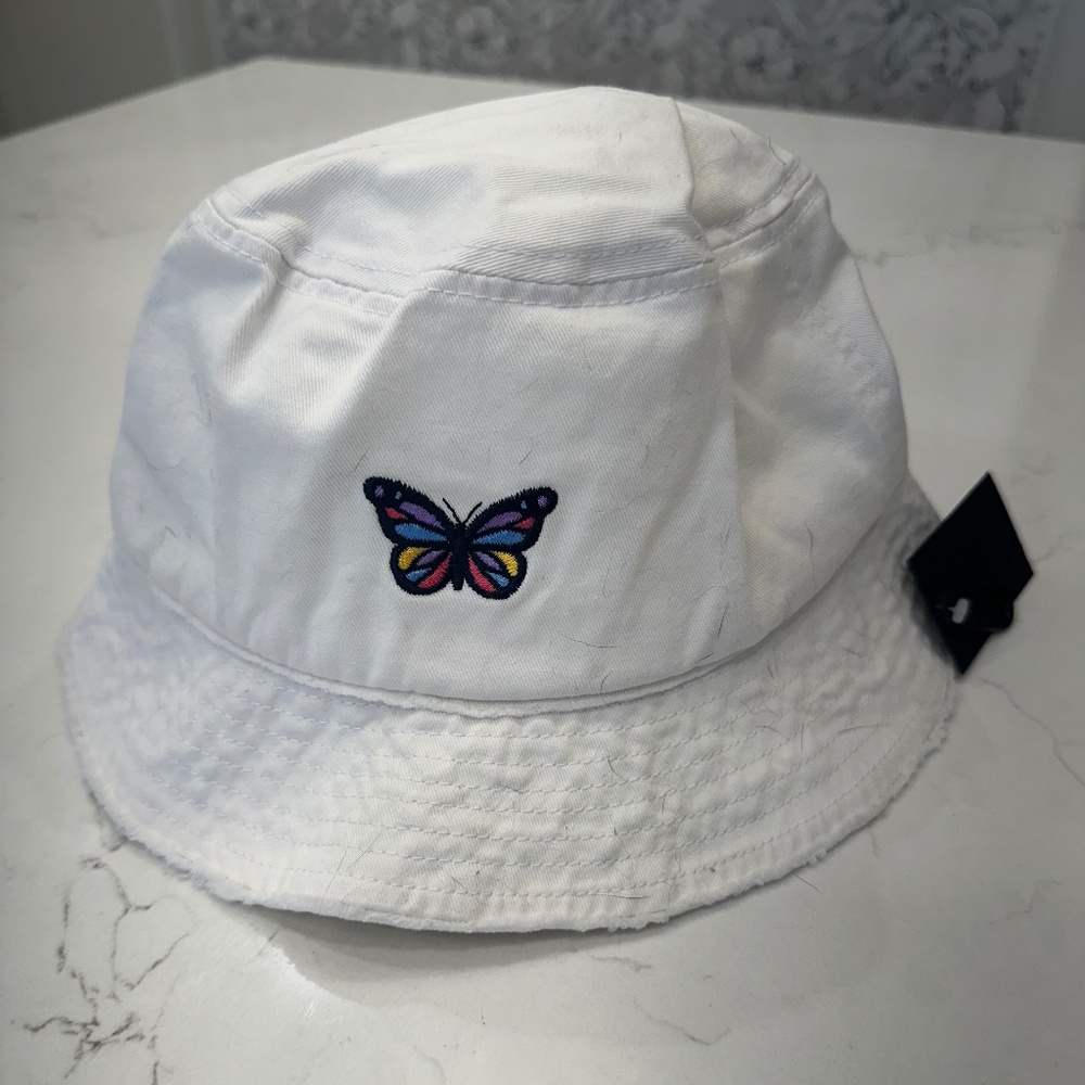 White Butterfly Bucket Hat